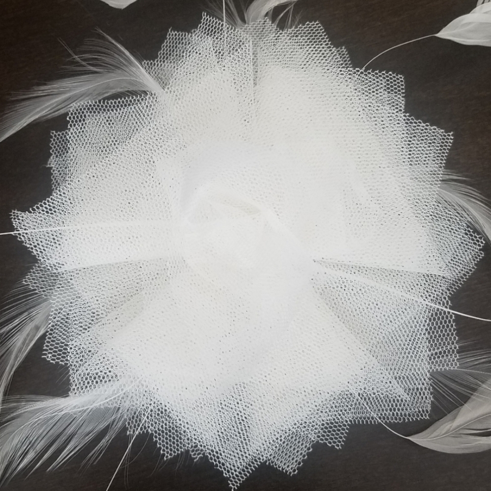 Feather Tulle Hair Clip Pin